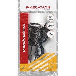 Extensão Megatron 3x0,75mm 10m PP