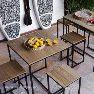 Mesa Bar Caribe 3 Peças Madeira Aço Fascino