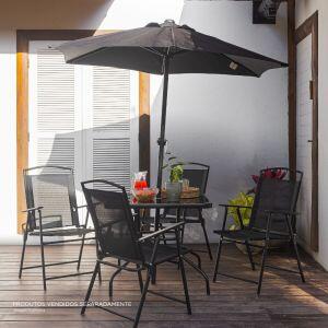 Conjunto de Jardim Atenas 6 Peças Preto Fascino