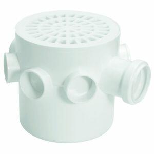 Caixa Sifonada 150x150x50mm Grelha Alum Branco Redondo Amanco
