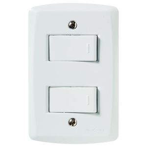 Conjunto Interruptor Lux2 2 Módulos Simples 10A Branco Tramontina