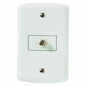 Conjunto TV/SAT Coaxial Lux2 Branco Tramontina