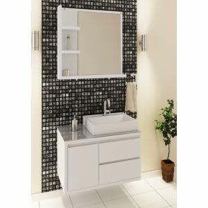 Espelheira para Banheiro C-Linea Sevilha 80x75cm Branco/Sevilla