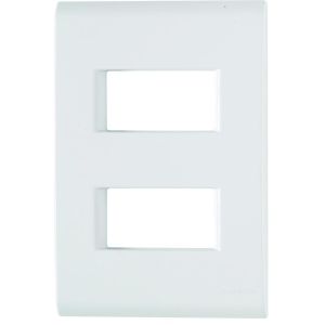 Placa 4"x2" Tramontina Liz 2 Módulos Branca Horizontal