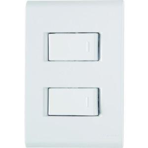 Conjunto Interruptor Liz 2 Módulos Simples 10A Branco Tramontina