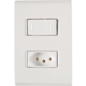 Conjunto Interruptor/Tomada Liz 1 Paralelo 1 2P+T Branco 10A Tramontina