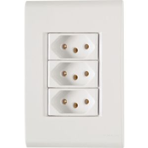 Conjunto Tomada Liz 3 Módulos 2P+T 10A Branco Tramontina