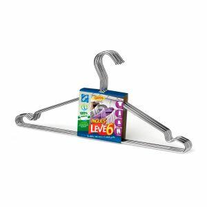 Cabide com Cavas Arthi Cromado 6 Peças