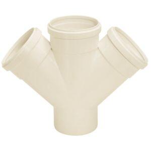 Junção Dupla 75mm Pvc Esgoto Branco Amanco Junção Dupla 75mm Pvc Esgoto Branco Amanco