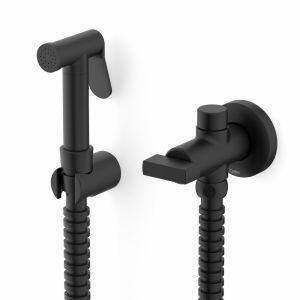 Ducha Higiênica com Registro 1/2" e 3/4" Flow Preto Matte C/deriv Celite