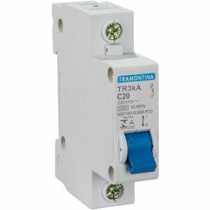 Disjuntor Tdj3 20 Amperes Unipolar Branco Tramontina
