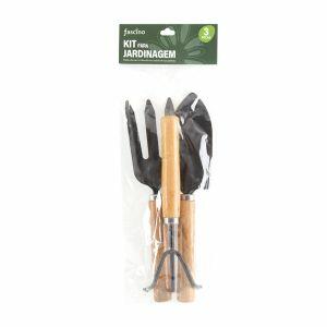 Kit Jardim 3pcs G Madeira Metal Preto .