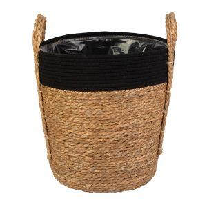 Cesta Decorativa 35cm Marrom e Preto Fascino