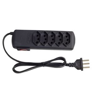 Filtro de Linha 5 Tomadas Slim PT Bivolt Preto Bivolt