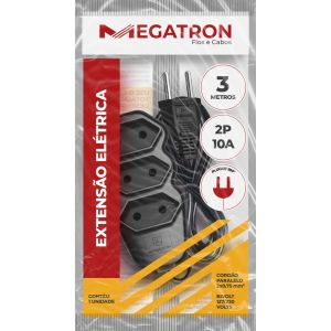Extensão Megatron 2x0,75mm 3m Paralelo