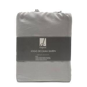 Jogo de Cama Queen 158x198cm Dreams Cinza Retangular Diagonal