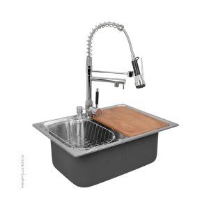 Kit Cuba para Cozinha de Embutir Gourmet com Misturador e Acessórios Aço Inox Addra
