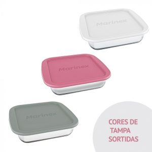 Assadeira de Vidro Quadrada com tampa 1,8 L com cores sortidas Nadir