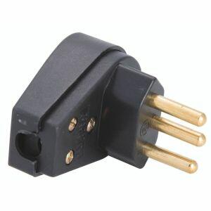 PLUGUE 2P+T 20A ANGULAR PRETO 250V