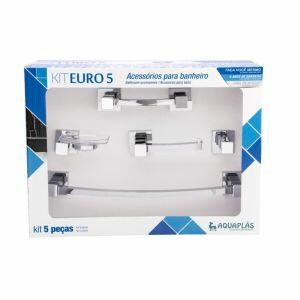 Kit de Acessórios para Banheiro Stamplas Euro 5 Peças Cromado