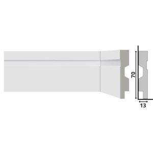Rodapé Poliestireno 2,20M X 7CM X 13MM Friso Branco Santa Luzia