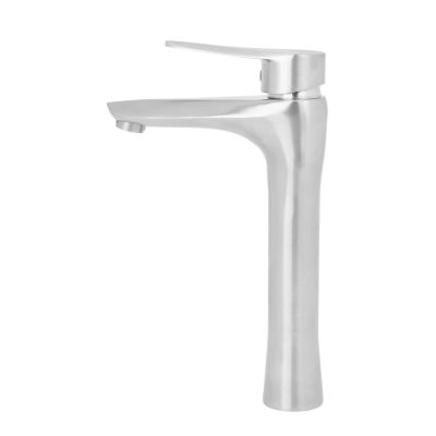 Torneira Misturador Monocomando para Banheiro de Mesa Bica Alta &frac12; Rio A&ccedil;o Escovado Addra