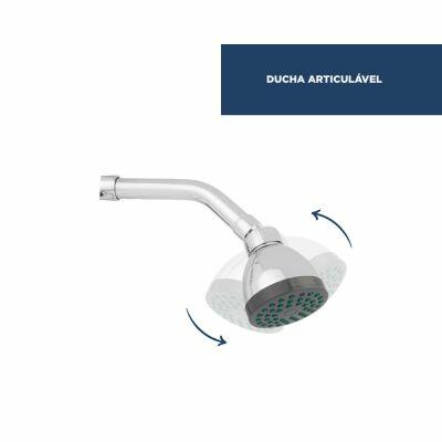 Chuveiro com Desviador 1/2" Gota Cromado Addra