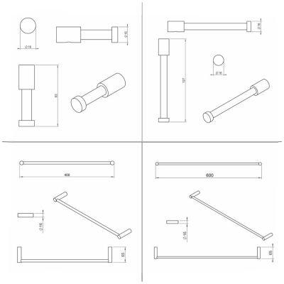 Kit de Acessórios 4pcs Flow Cromado Celite