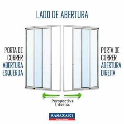 Porta de Correr Alumínio 3 Folhas 2,16X1,60m Alumifort Sasazaki