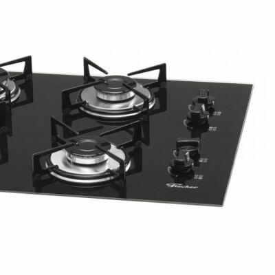 Cooktop a Gás Ébano 4 Bocas Tripla Chama Preto Fischer