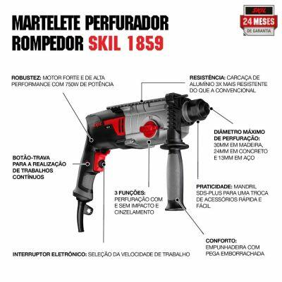 Martelete Eletropneumático SDS 1859 750W Skil