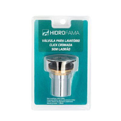 Válvula para Lavatório Click Cromado Sem Ladrão 7/8" Hidrofama