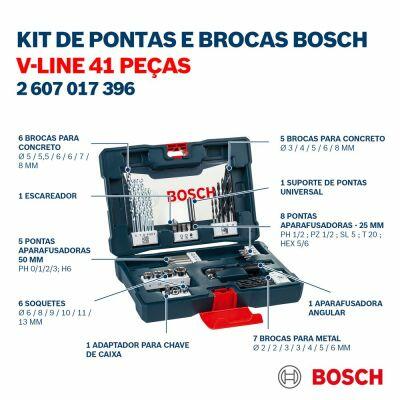 Kit de Ferramentas Furar e Parafusar 41 Peças V-line Bosch