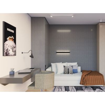 Painel Ripado EVA Autocolante 10cm x 10m Play Grafite Meu Rodapé