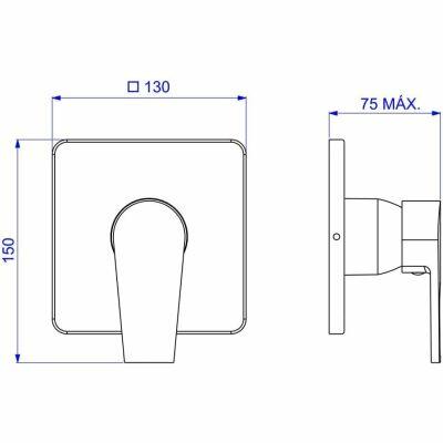 Acabamento Monocomando para Chuveiro 1/2" e 3/4" Level Cromado Deca