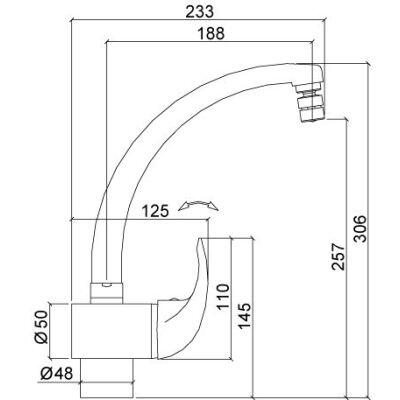 Misturador de Mesa para Cozinha Allure 1/2" Cromado Lorenzetti