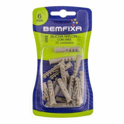 Bucha para Concreto Bemfixa 6mm com Anel 20 Peças