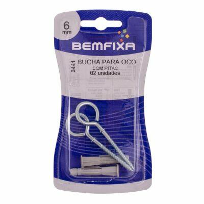 Bucha para Ocos com Pitão Bemfixa 6mm 2 Peças Bucha para Ocos com Pitão Bemfixa 6mm 2 Peças