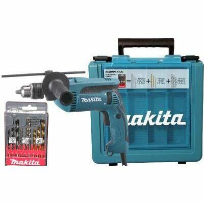 Furadeira de Impacto 1/2" HP1640KX1 760W com Maleta e Kit Brocas Makita Furadeira de Impacto 1/2" HP1640KX1 760W com Maleta e Kit Brocas Makita