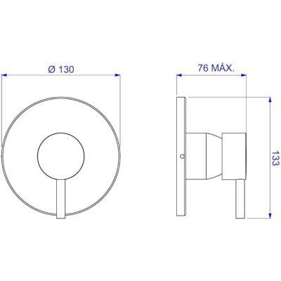 Acabamento Monocomando para Chuveiro 1/2" e 3/4" Link Cromado Deca