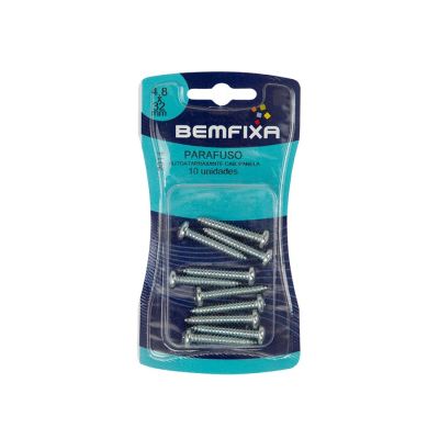 Parafuso de Ferro Bemfixa 4,8x32m Bemfixa Automático Bemfixa 10 Peças