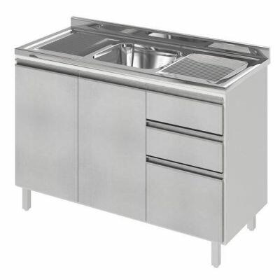 Balcão de Cozinha Camboriú 2 Portas 3 Gavetas C-Linea Blanche