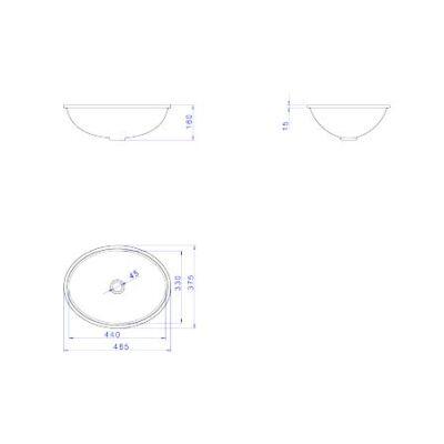 Cuba para Banheiro de Embutir Oval 49x36 Branco Gelo L.37.17 Deca