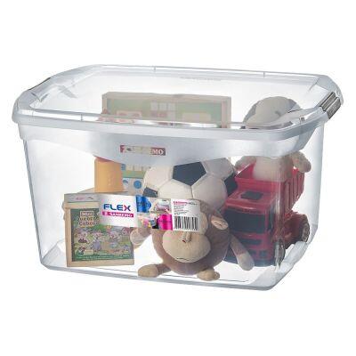 Caixa Organizadora Trava/Tampa Sanremo 68L 63,1x44,1x33,1cm Transparente
