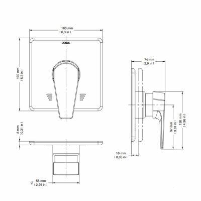 Acabamento Monocomando para Chuveiro/Ducha Higiência 1/2" Lift Cromado Docol