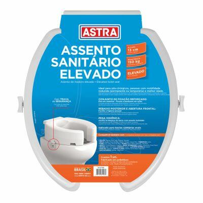 Assento Sanitário Elevado com Tampa 13cm Astra