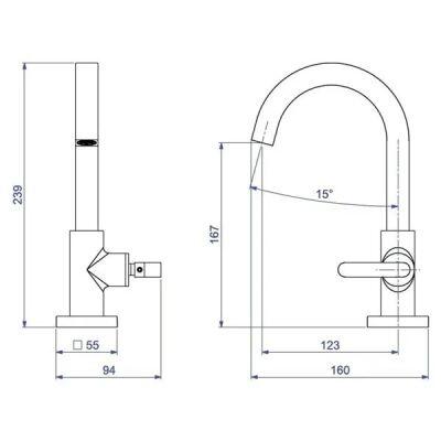 Torneira para Banheiro de Mesa Bica Alta 1/2" Soul Cromado Deca