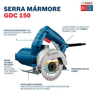 Serra Mármore GDC 150 Titan com 1 Disco 5" 1500W  Bosch