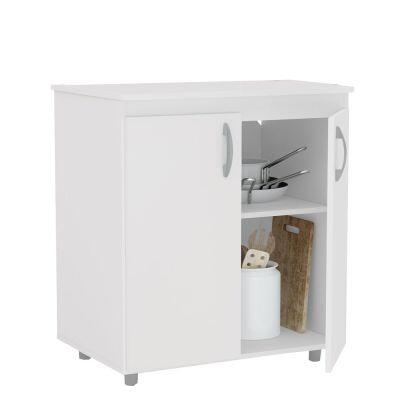 Balcão de Cozinha Natal MDF 2 Portas Branco Politorno Balcão de Cozinha Natal MDF 2 Portas Branco Politorno