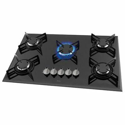 Cooktop a G&aacute;s 5 Bocas Cook Chef Preto Philco